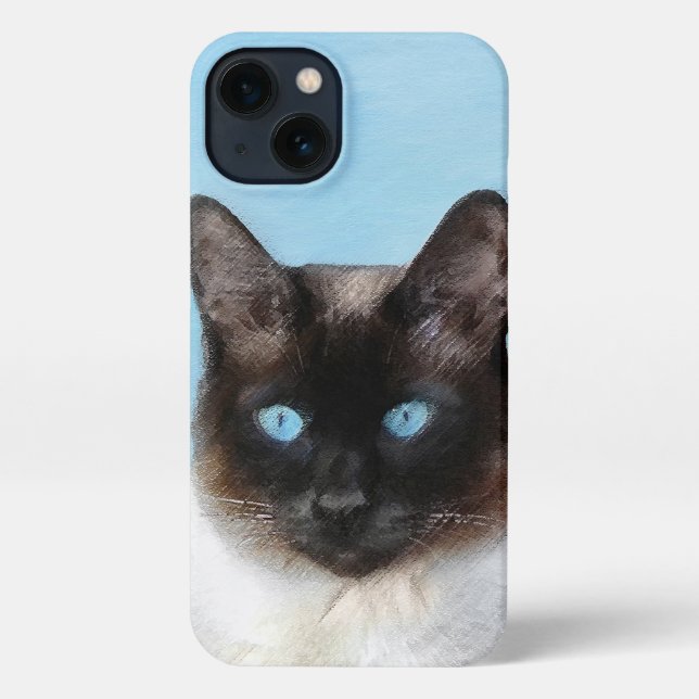 Siamese Cat Painting - Cute Original Cat Art iPhone Case (Back)