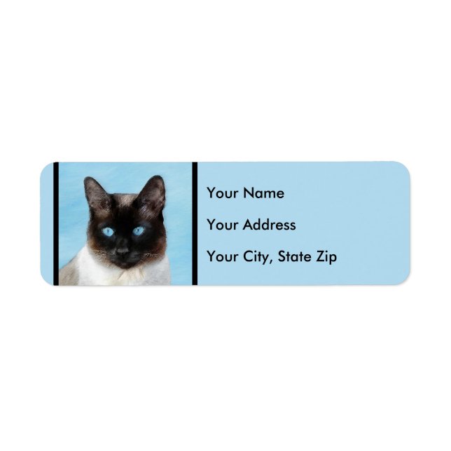 Siamese Cat Painting - Cute Original Cat Art Label (Front)