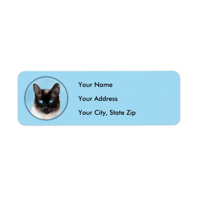 Siamese Cat Painting - Cute Original Cat Art Label (Front)