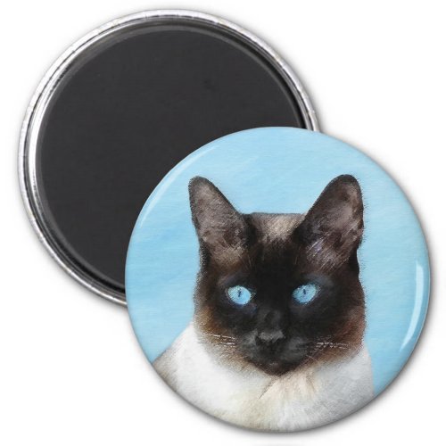 Siamese Cat Painting _ Cute Original Cat Art Magnet