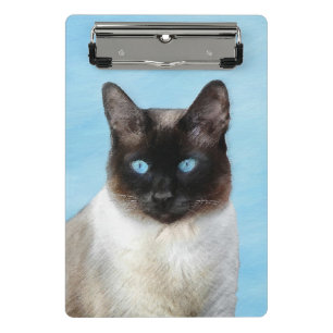Siamese Cat Painting - Cute Original Cat Art Mini Clipboard