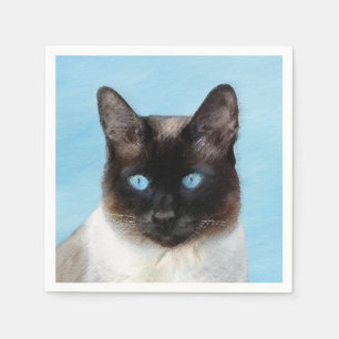 Siamese Cat Painting - Cute Original Cat Art Napkins