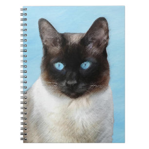 Siamese Cat Painting - Cute Original Cat Art Notebook