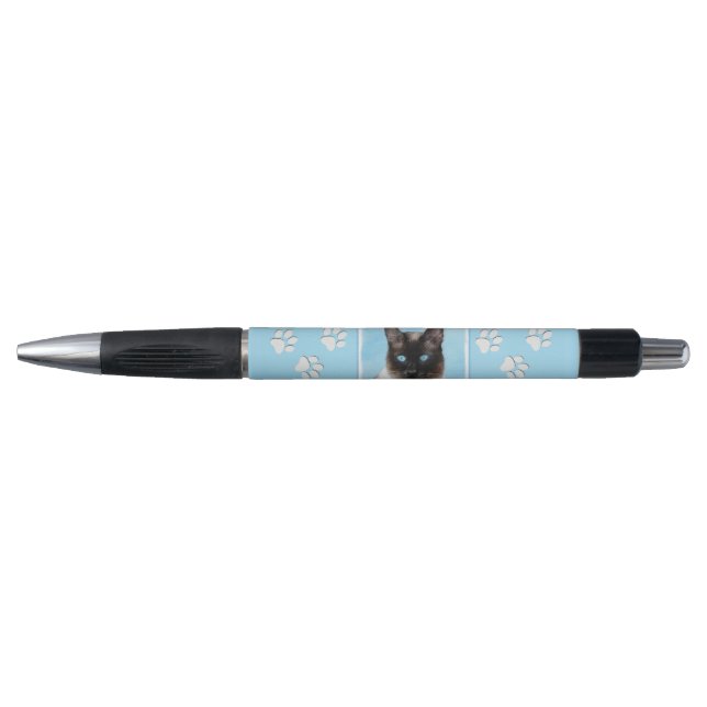 Siamese Cat Painting - Cute Original Cat Art Pen (Front)