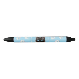 Siamese Cat Painting - Cute Original Cat Art Pen