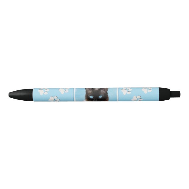 Siamese Cat Painting - Cute Original Cat Art Pen (Front)