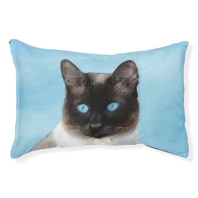 Siamese Cat Painting - Cute Original Cat Art Pet Bed (Front)