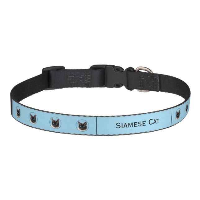 Siamese Cat Painting - Cute Original Cat Art Pet C Pet Collar (Front)