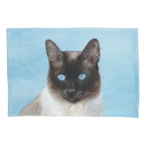 Siamese Cat Painting _ Cute Original Cat Art Pillow Case