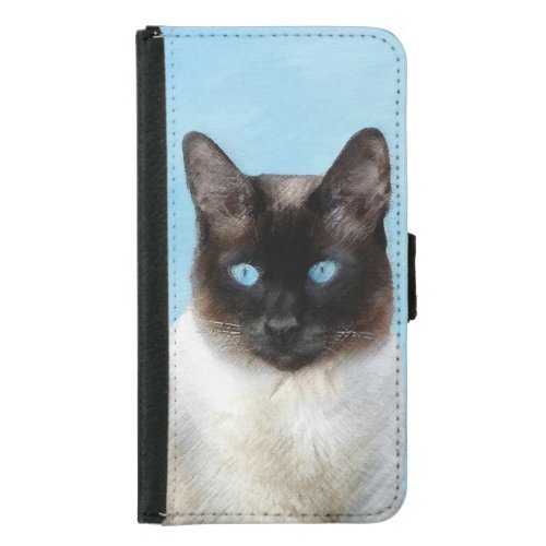 Siamese Cat Painting _ Cute Original Cat Art Samsung Galaxy S5 Wallet Case