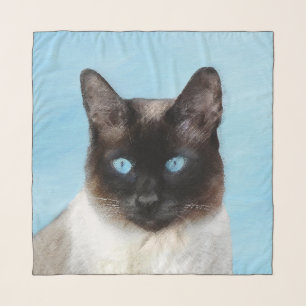 Siamese Cat Painting - Cute Original Cat Art Scarf