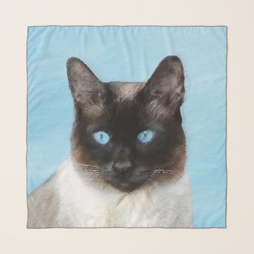 Siamese Cat Painting _ Cute Original Cat Art Scarf