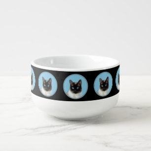 Siamese Cat Painting - Cute Original Cat Art Soup Mug