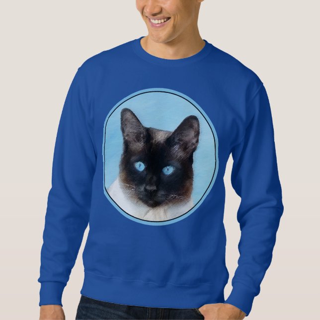 Siamese Cat Painting - Cute Original Cat Art Sweatshirt (Front)