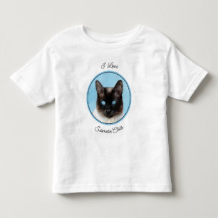 Siamese Cat Painting - Cute Original Cat Art Toddler T-shirt