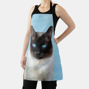 Siamese Cat Painting Original Animal Art Apron