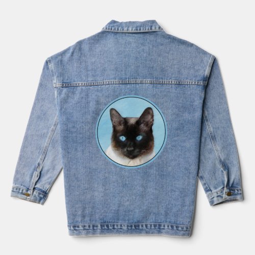 Siamese Cat Painting Original Animal Art Denim Jacket