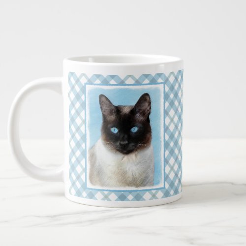 Siamese Cat Painting Original Animal Art Giant Coffee Mug
