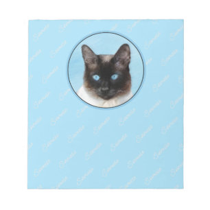 Siamese Cat Painting Original Animal Art Notepad