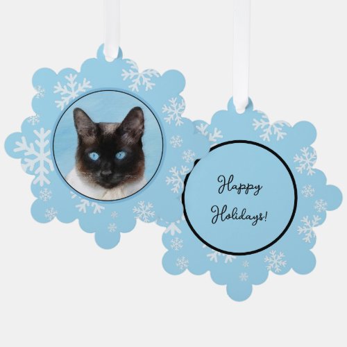 Siamese Cat Painting Original Animal Art Ornament Card