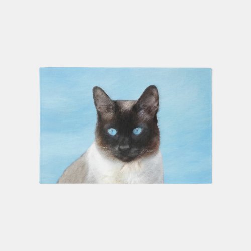 Siamese Cat Painting Original Animal Art Rug