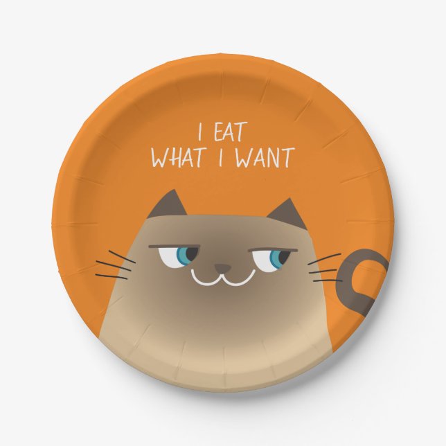Siamese Cat Paper Plates (Front)