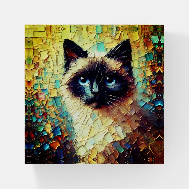 Siamese Cat Paperweight (Front)