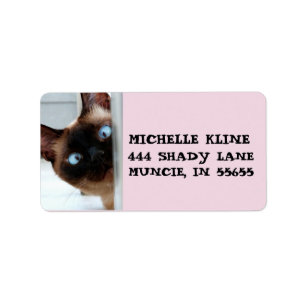 SIAMESE CAT PEEKING  RETURN ADDRESS LABELS
