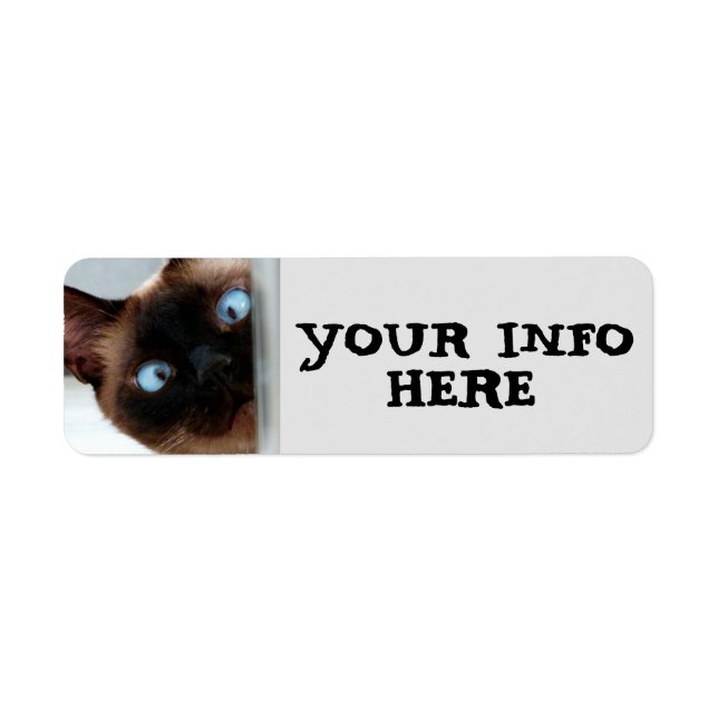 SIAMESE CAT PEEKING  RETURN ADDRESS LABELS (Front)