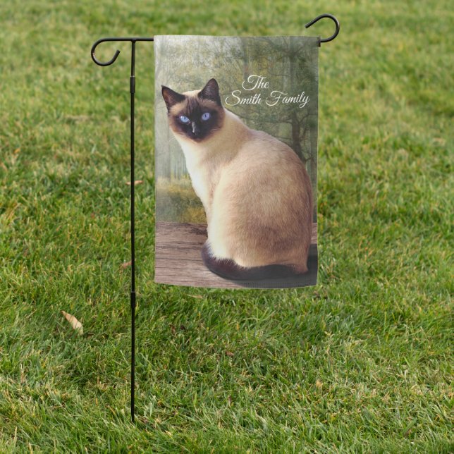 Siamese Cat Personalized Garden Flag (In SItu)