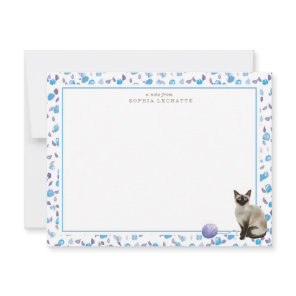 Siamese Cat Personalized Stationery Note Card