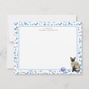 Siamese Cat Personalized Stationery Note Card