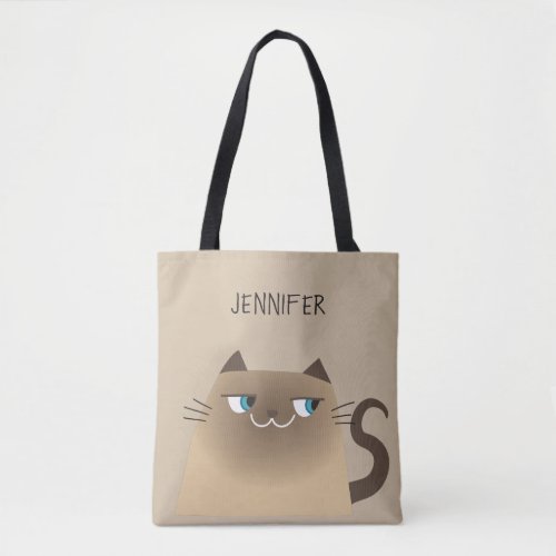 Siamese Cat Personalized Tote Bag