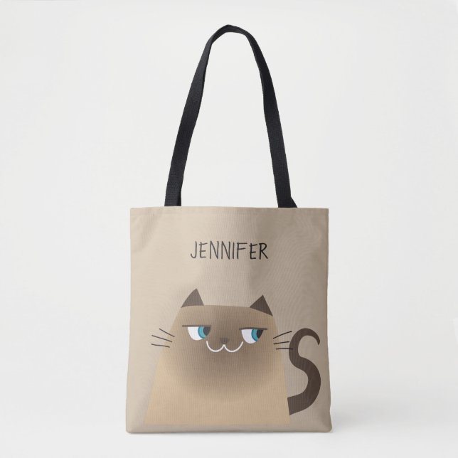 Siamese Cat Personalized Tote Bag (Front)