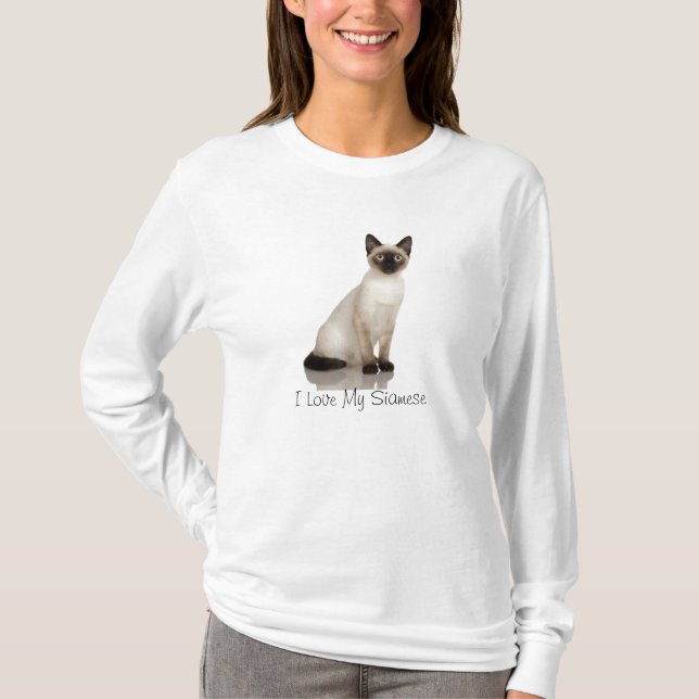 Siamese Cat Photograph Design T-Shirt (Front)