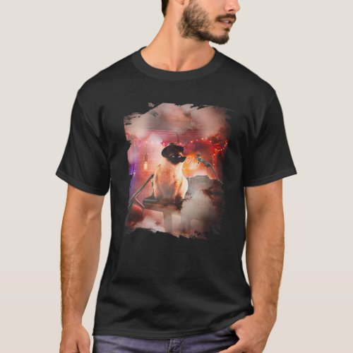 Siamese Cat Playing Piano T_Shirt