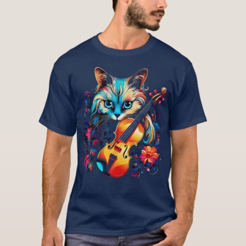 Siamese Cat Playing Violin T_Shirt