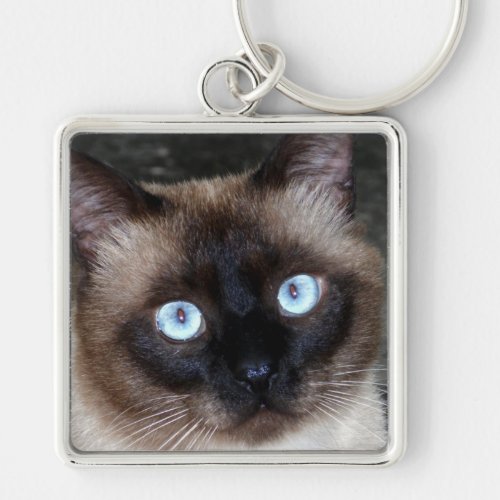 Siamese Cat Portrait Keychain