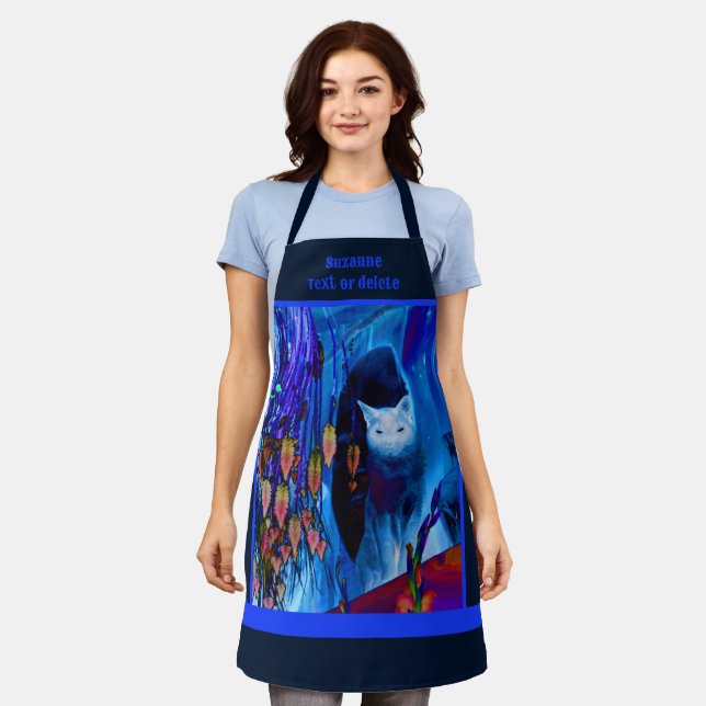 Siamese Cat Posing Abstract Art Personalized Apron (Worn)