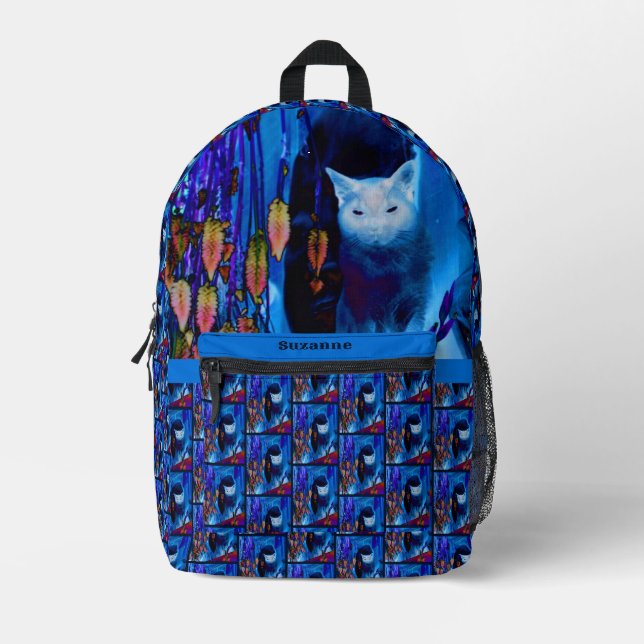 Siamese Cat Posing Abstract Personalized Printed Backpack (Front)