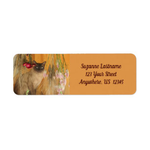 Siamese Cat Posing Animal Address Label