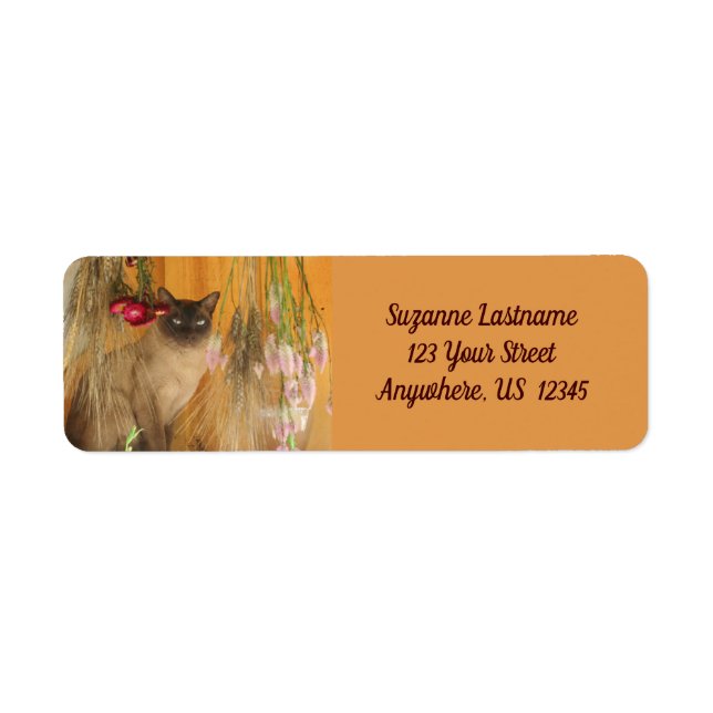 Siamese Cat Posing Animal Address Label (Front)