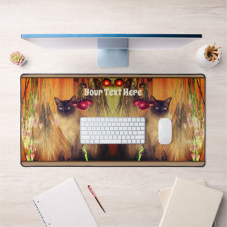 Siamese Cat Posing Personalized Desk Mat