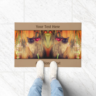 Siamese Cat Posing Personalized Doormat