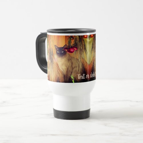 Siamese Cat Posing Personalized  Travel Mug