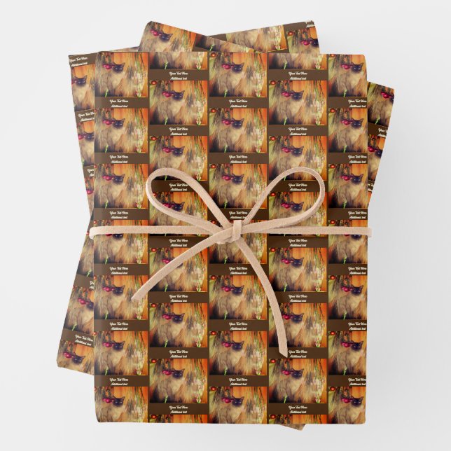 Siamese Cat Posing Personalized Wrapping Paper Sheets (In situ)