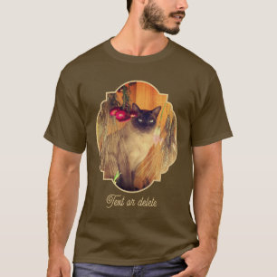 Siamese Cat Posing With Flowers Personalized T-Shirt