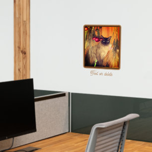 Siamese Cat Posing With Flowers Personalized  Wall Decal