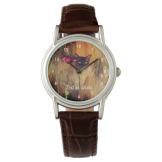 Siamese Cat Posing With Flowers   Watch