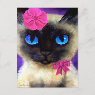 Siamese Cat Post Card - 155 Charming